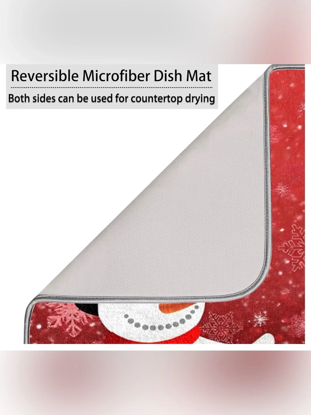 Holiday Red Snowman Dish Drying Mat